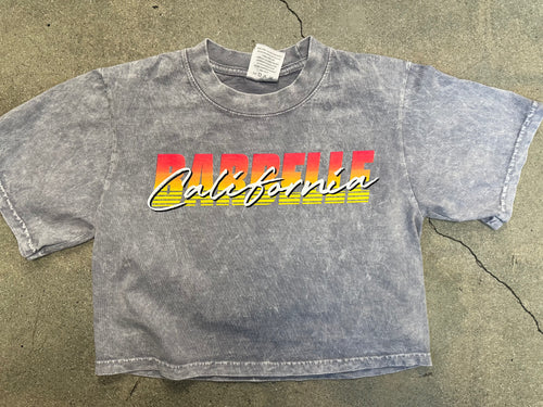 Cali Cruising Grey Women's Crop Top Custom dyed and washed